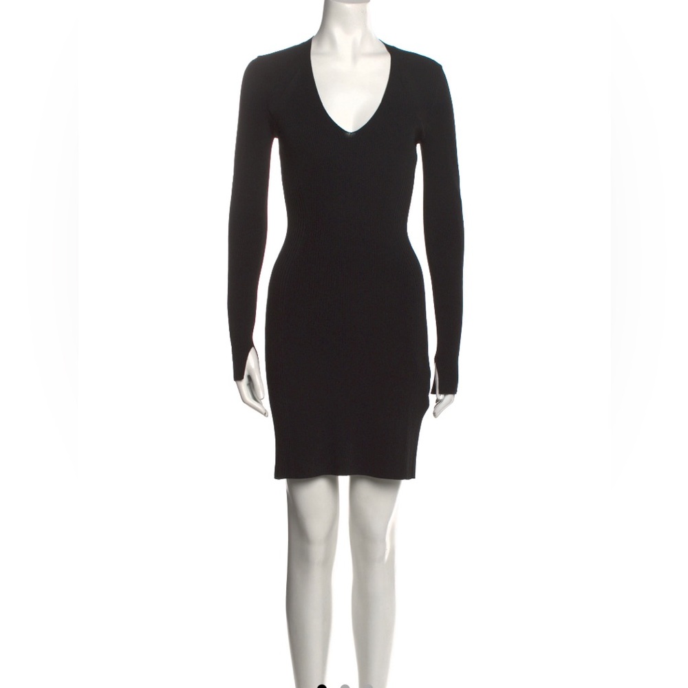 Rag & Bone long sleeve v-neck knit mini dress with back cut-out